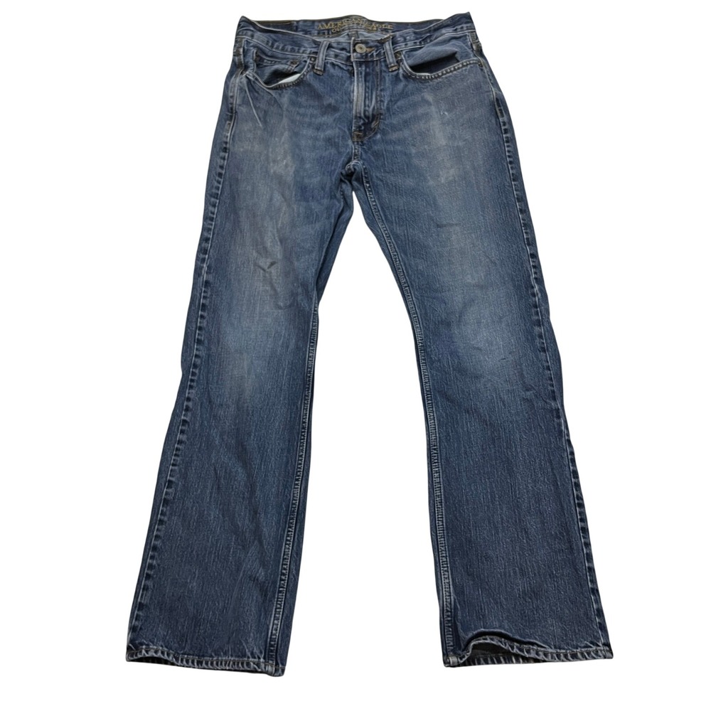 American Eagle Jeans Mens 31 Blue Denim Straight Leg Relaxed Faded Y2K Skater